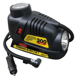 COMPRESOR DE AIRE 3 EN 1 300 psi 12 volts