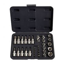 JUEGO ESPECIAL DE PUNTAS TORX Y SPLINE AUTOMOTRIZ 34 PIEZAS