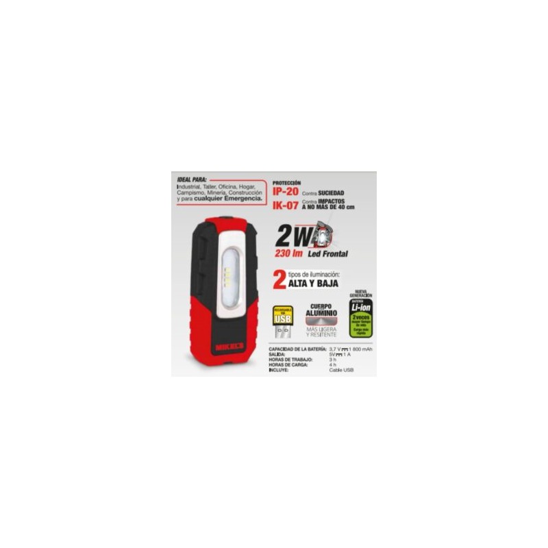 Lampara LED Recargable 2 w