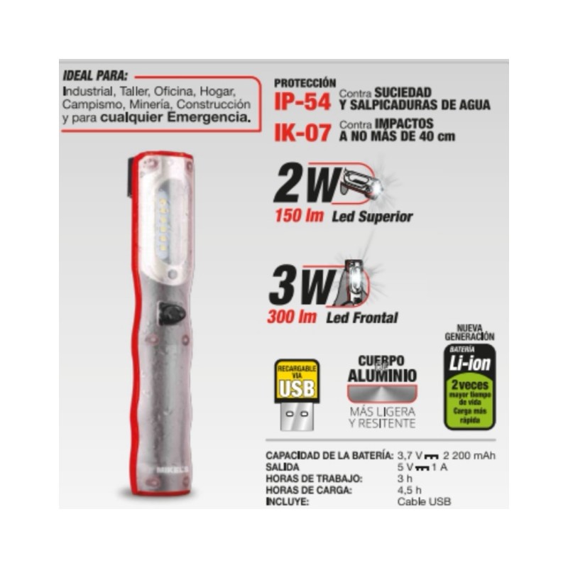 Lampara LED Recargable 3 w