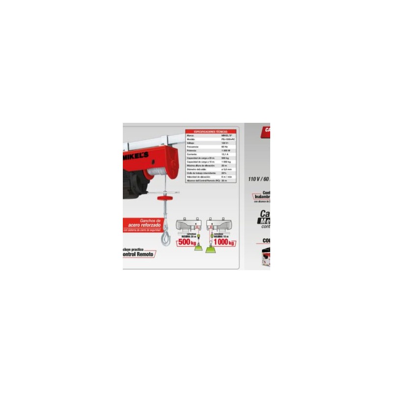 Polipasto Electrico con control Remoto