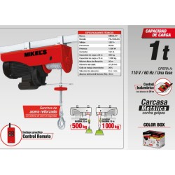 Polipasto Electrico con control Remoto